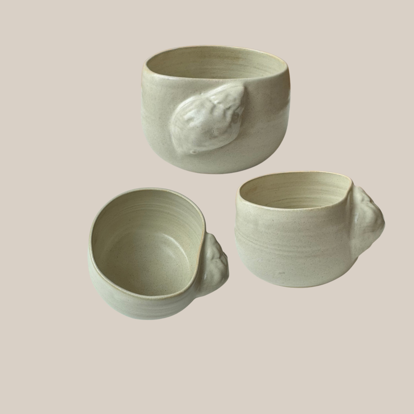 Beige keramik kop Konkylie