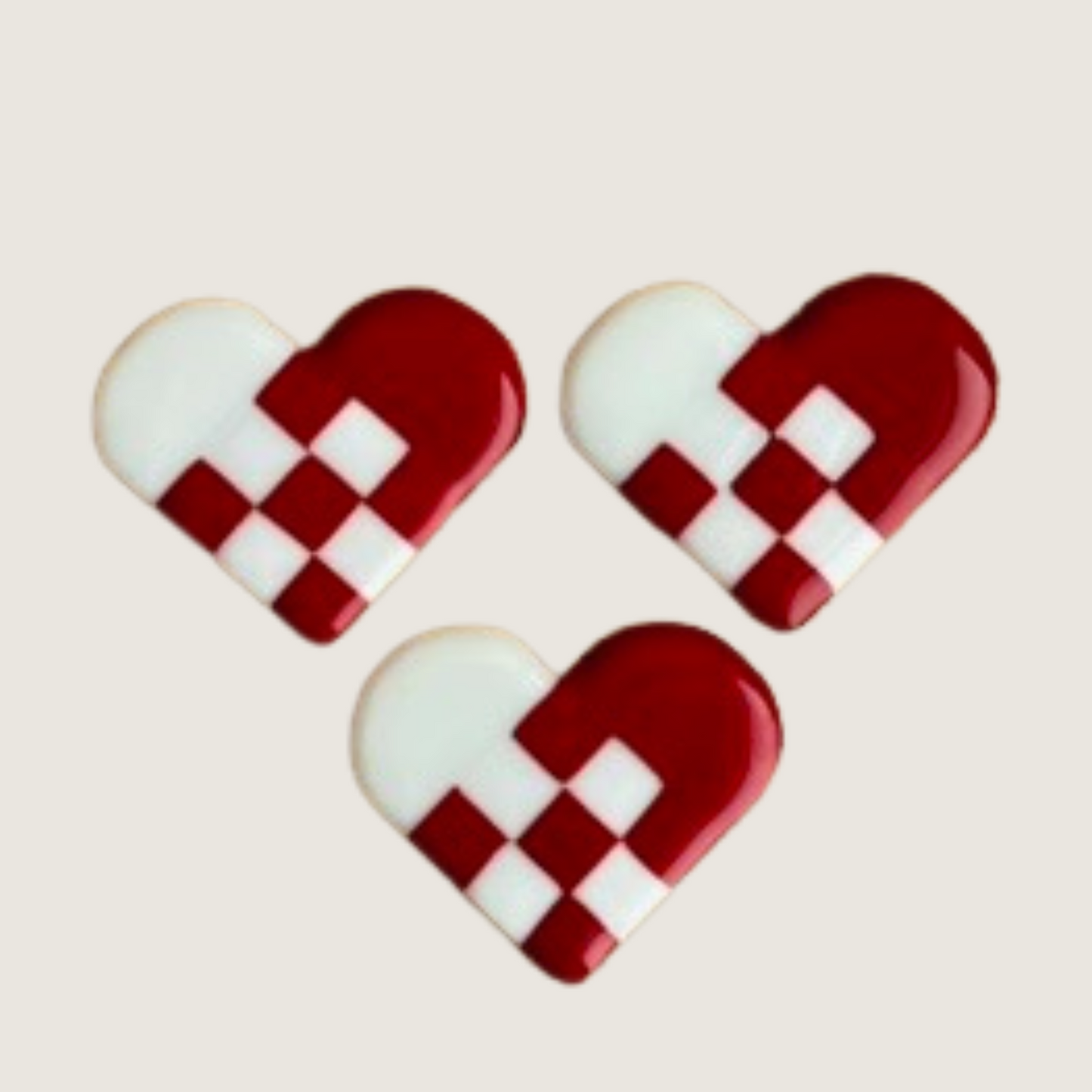 Ophæng - julehjerte rød og hvid