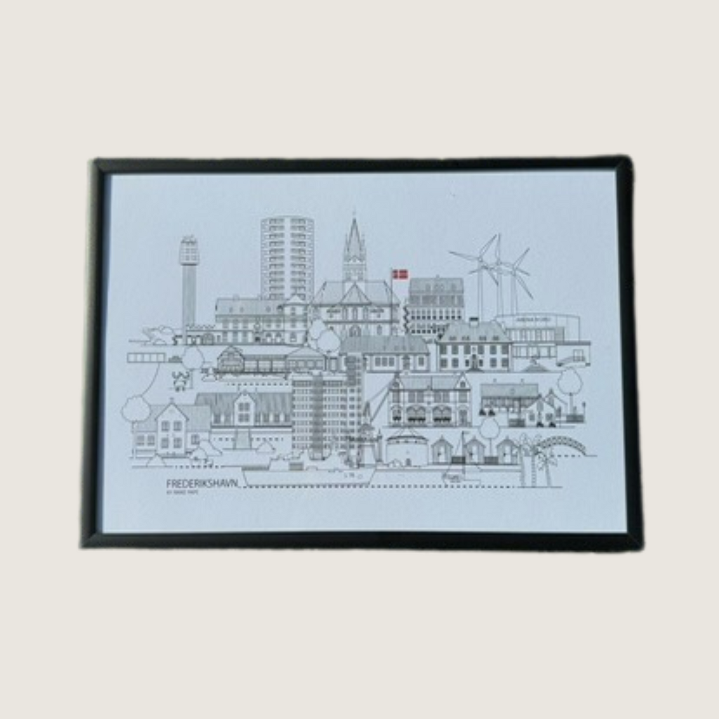 Matsort aluramme med refleksfrit glas