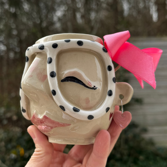 Morsdags Kiki -Hvid brille med sorte prikker