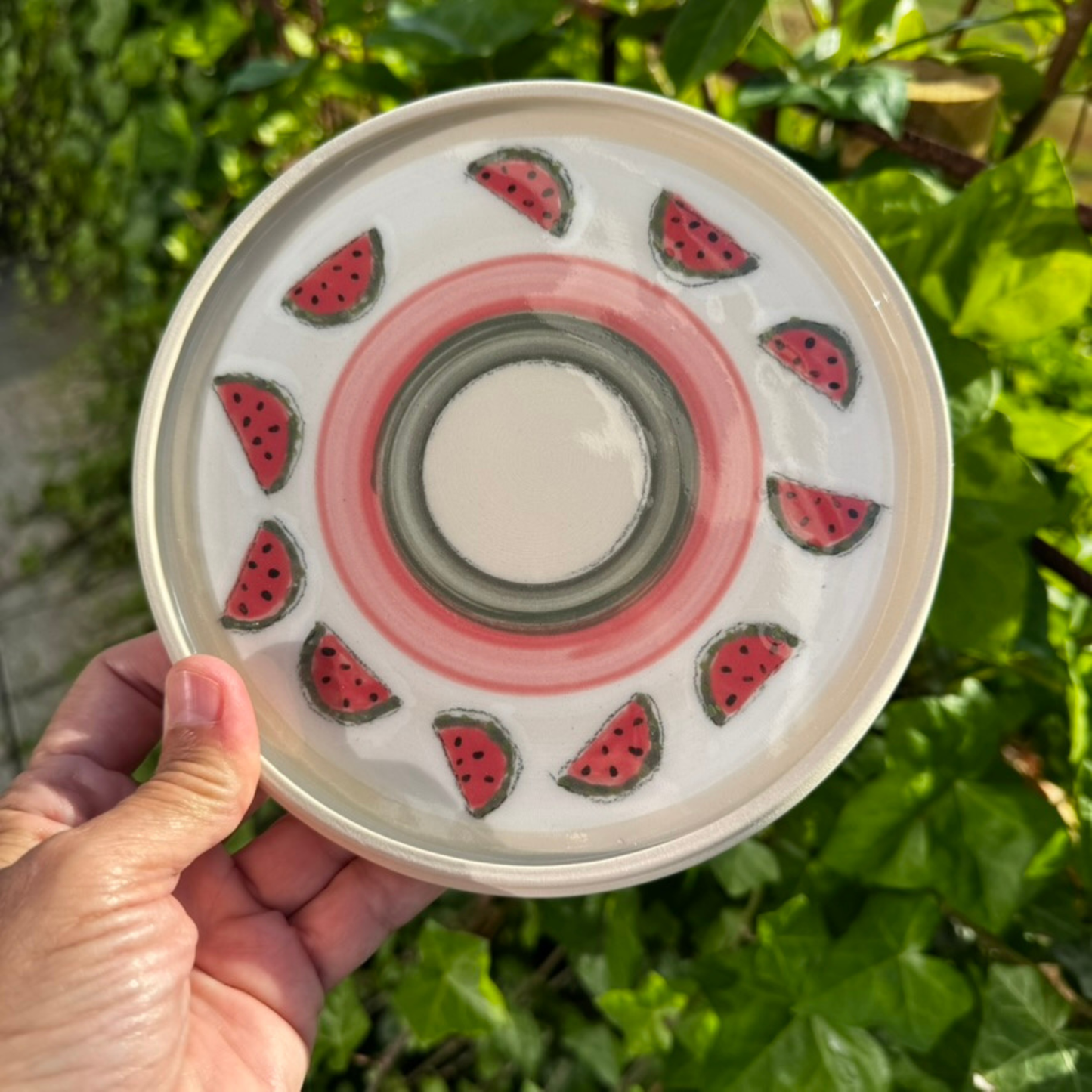 Sæt med sommerkrop kop og tallerken- Vandmelon