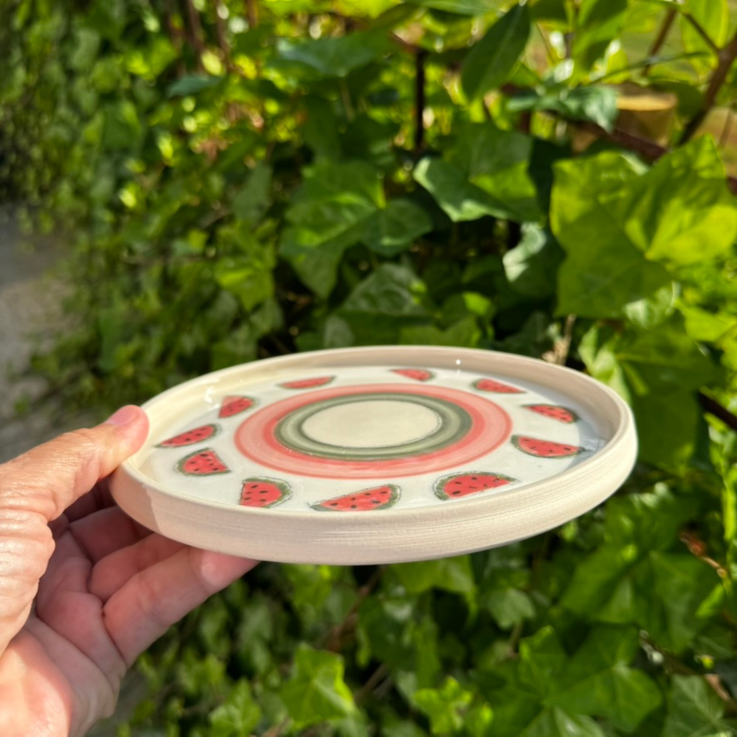 Sæt med sommerkrop kop og tallerken- Vandmelon