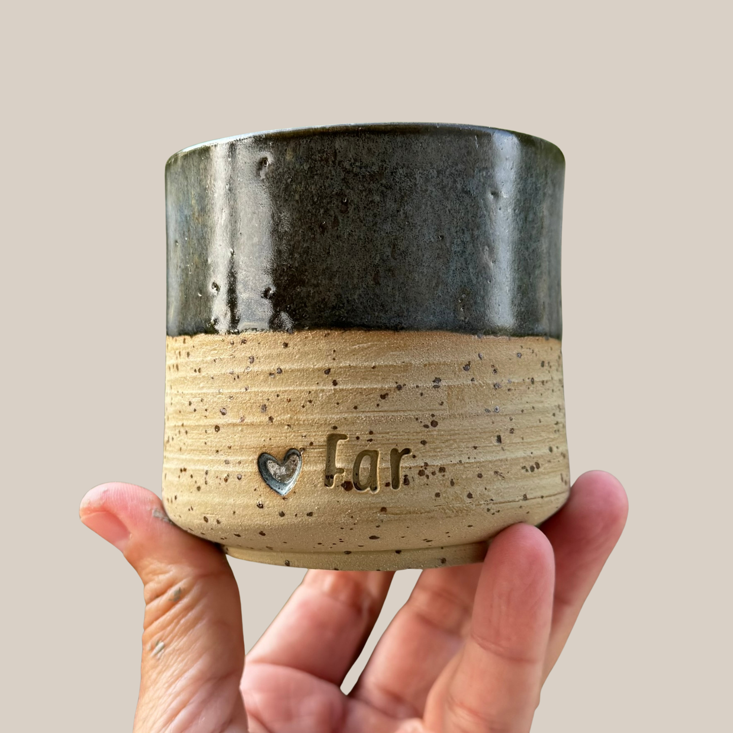 Fars kop 3- gråblå.