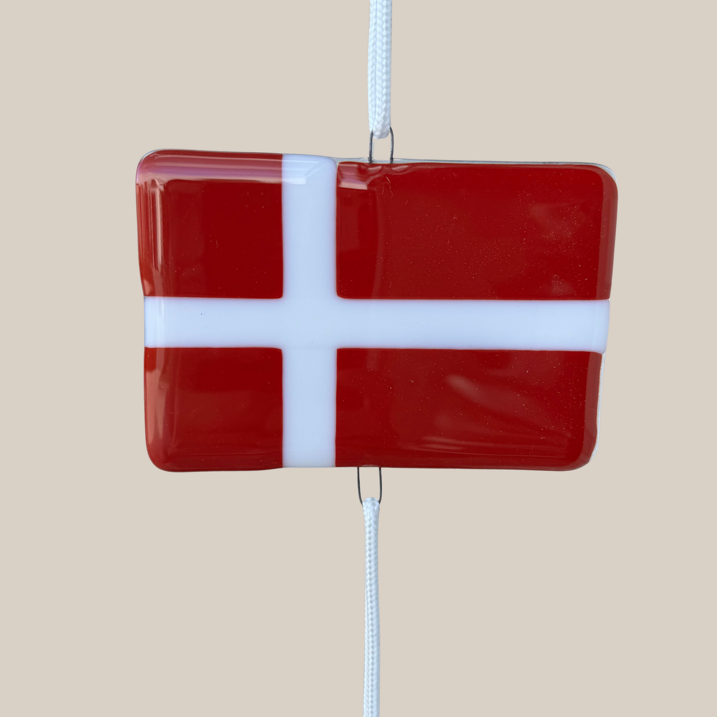 Flagranke-rød/hvid-Traditionel med Dansk flag-stor