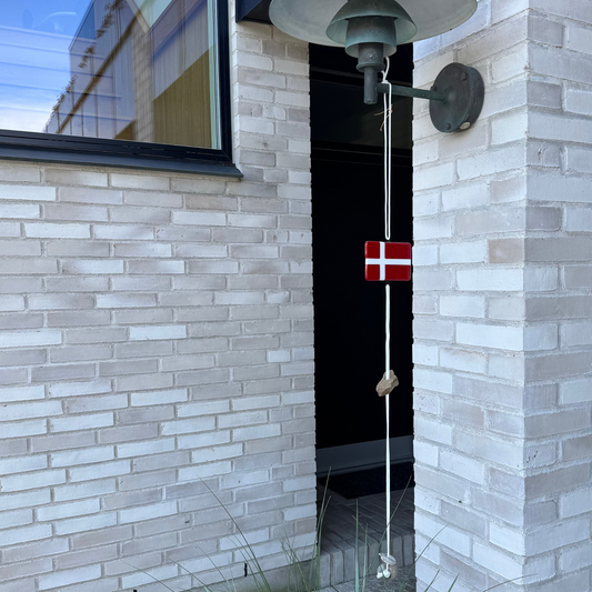 Flagranke-rød/hvid-Traditionel med Dansk flag-stor