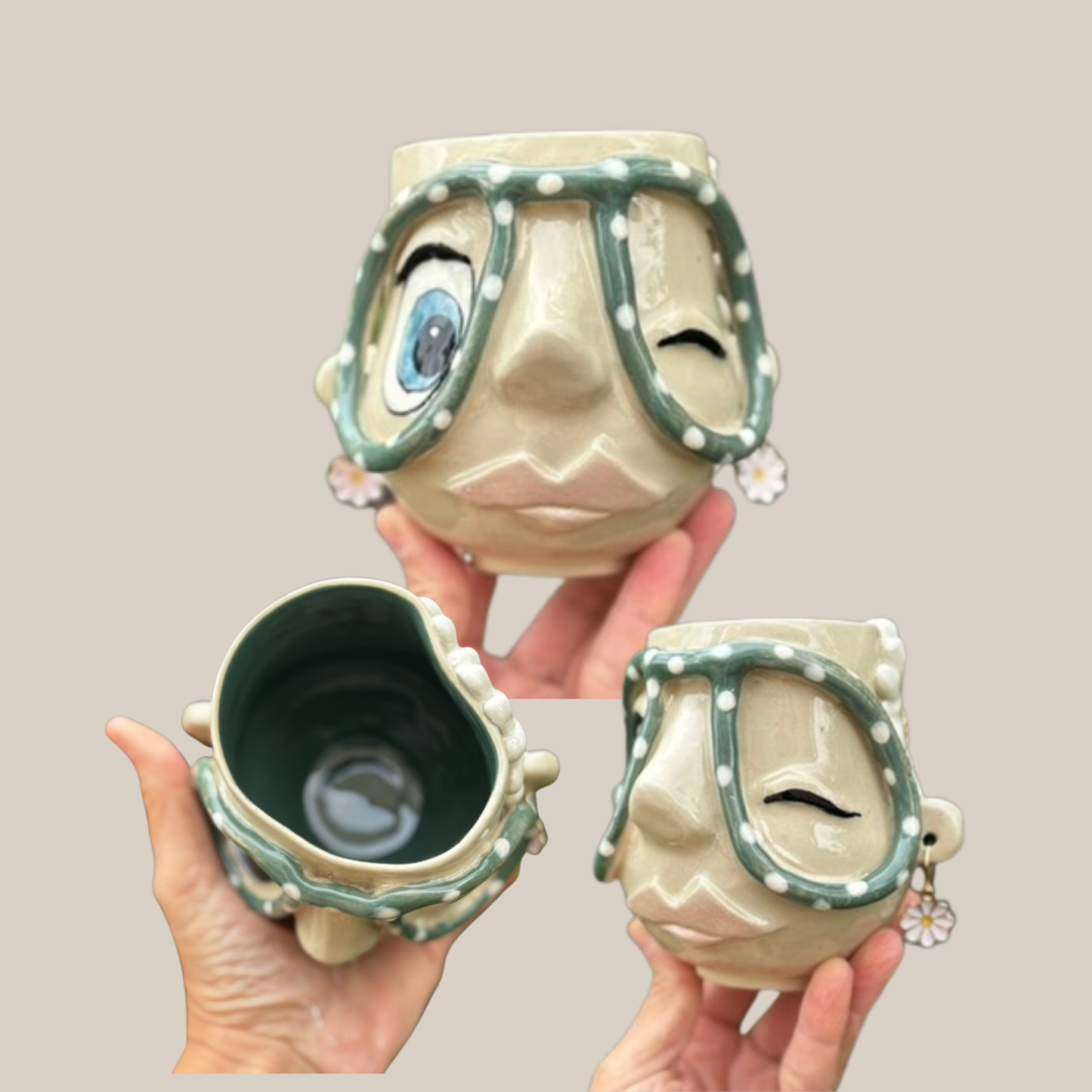 Kiki kop 228- Blinke Kiki med prikket brille