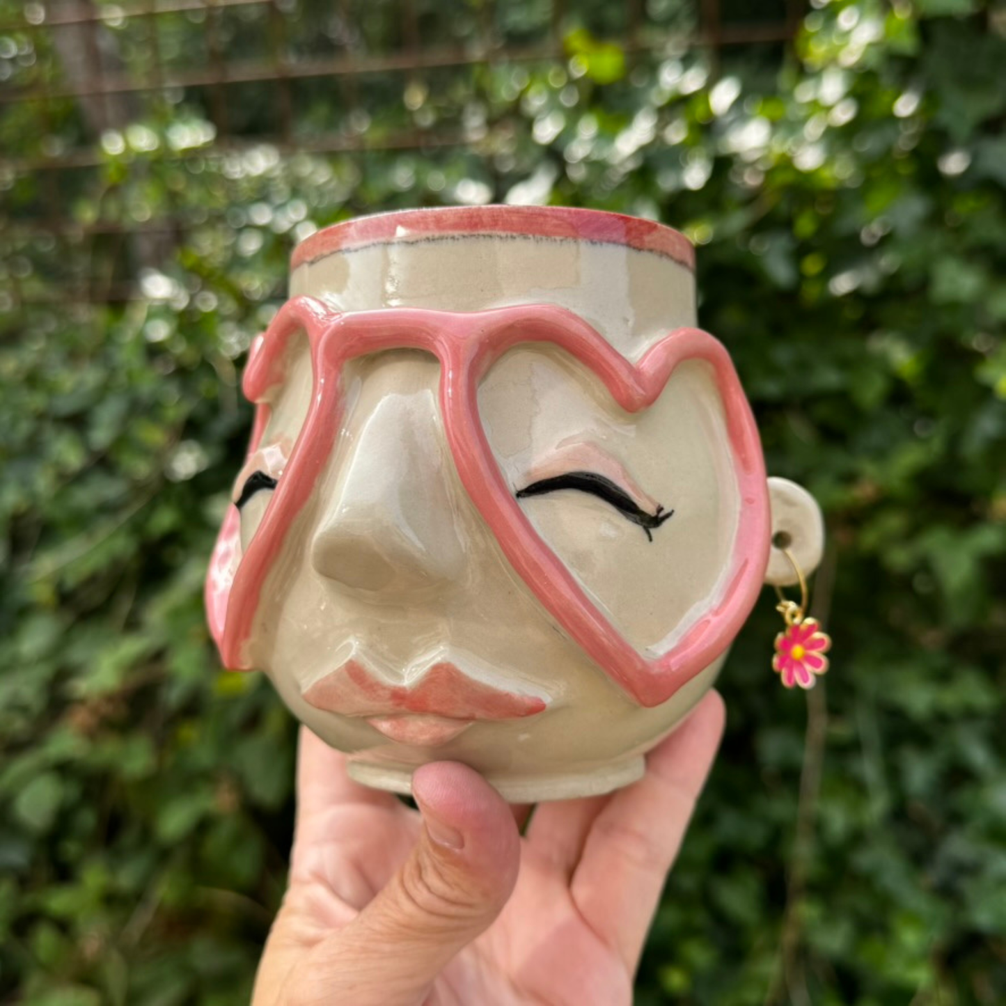 Kiki kop 205 - flamingofarvet hjertebrille