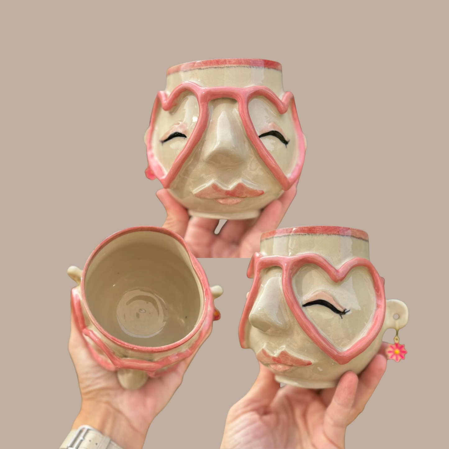Kiki kop 205 - flamingofarvet hjertebrille