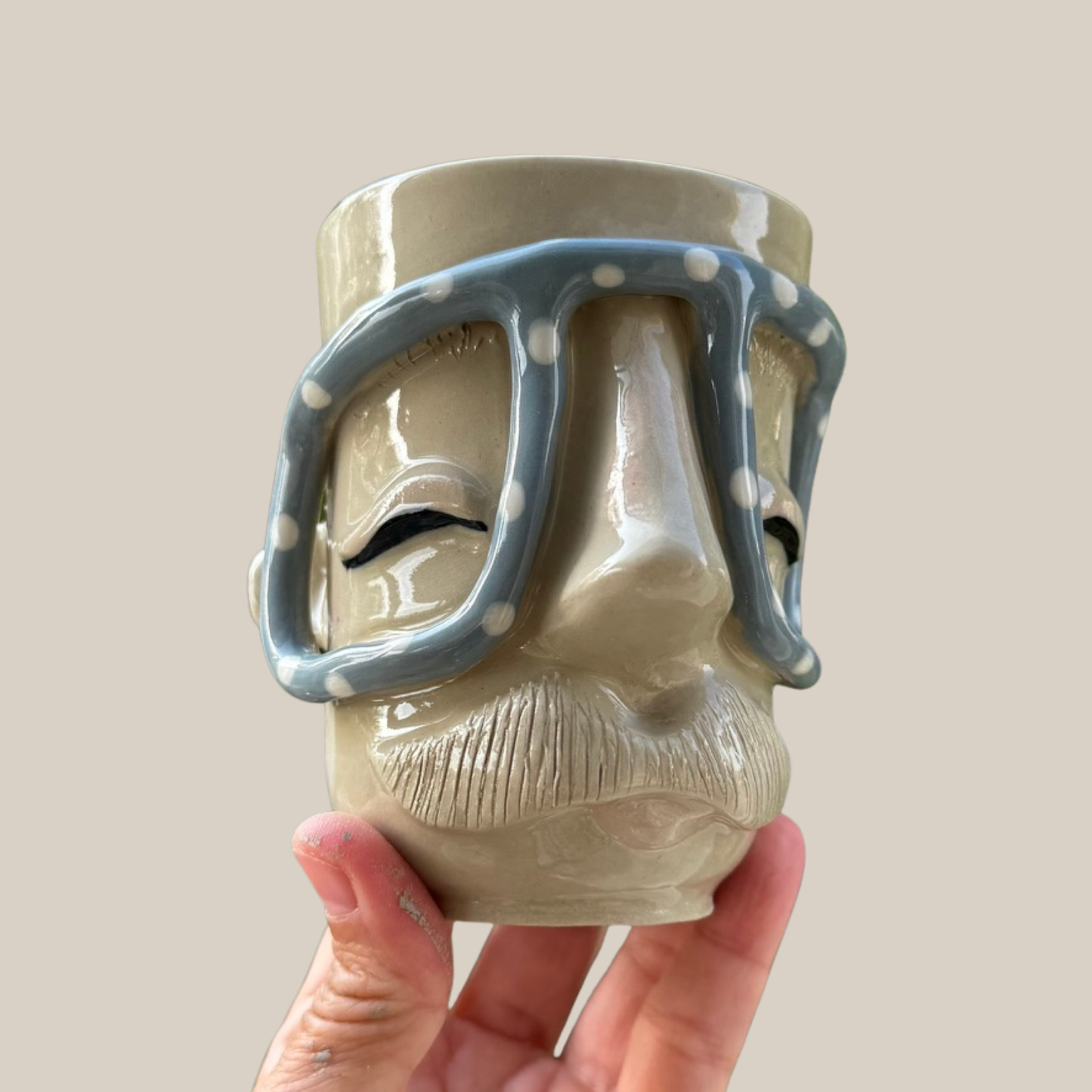Kiki Moustache kop 177- Grå prikket brille