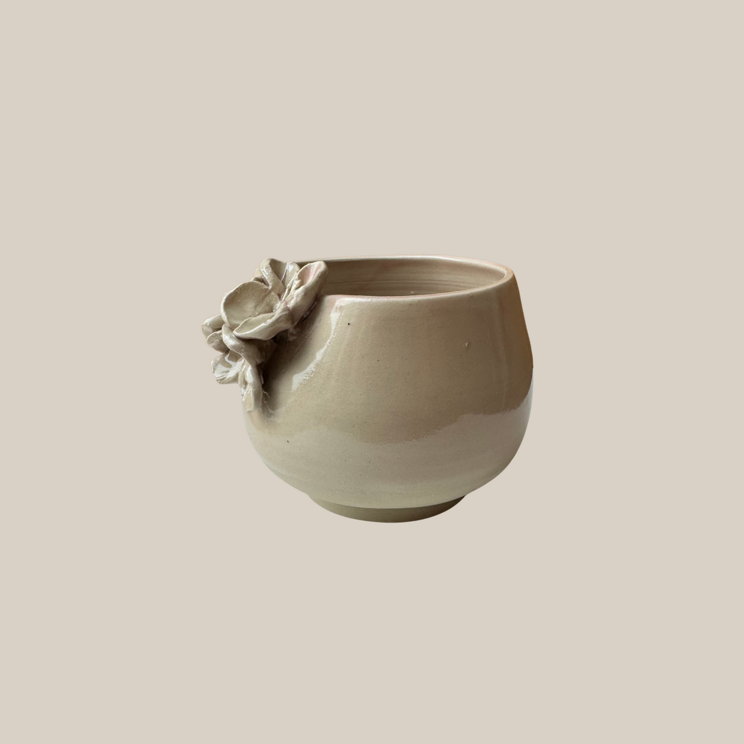 Keramik kop med hortensia- sart rosa