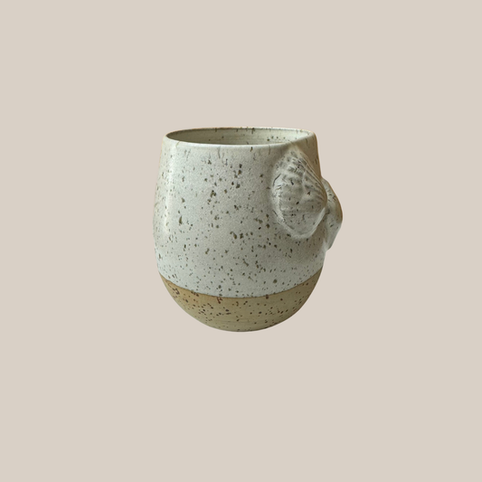 Beige keramik kop musling