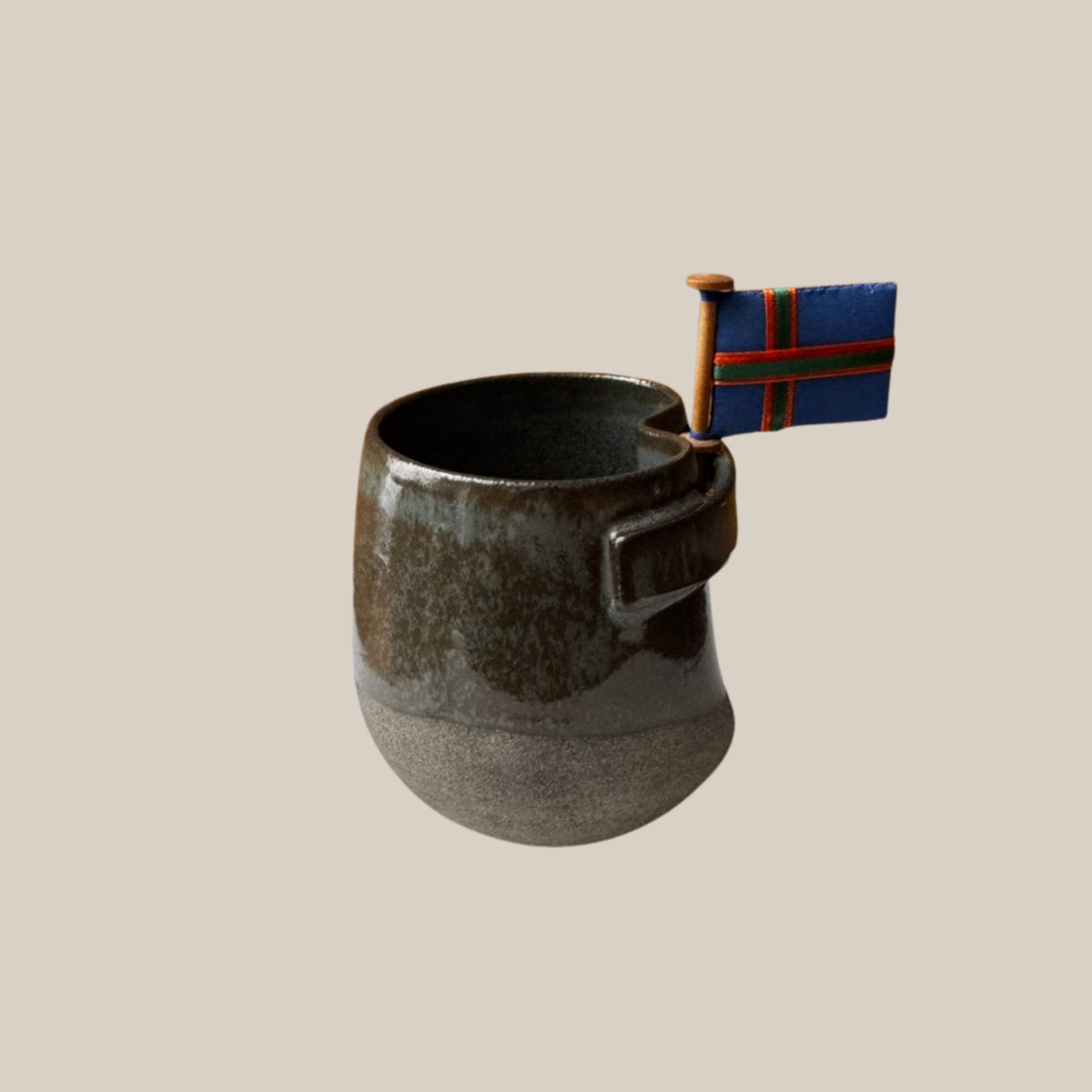 Flagkop nr. 4 - gråblå med Vendelbrog