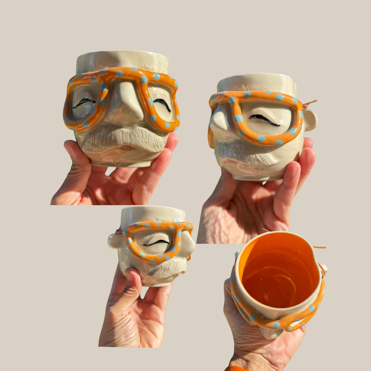 Kiki Moustache kop 187- Orange brille