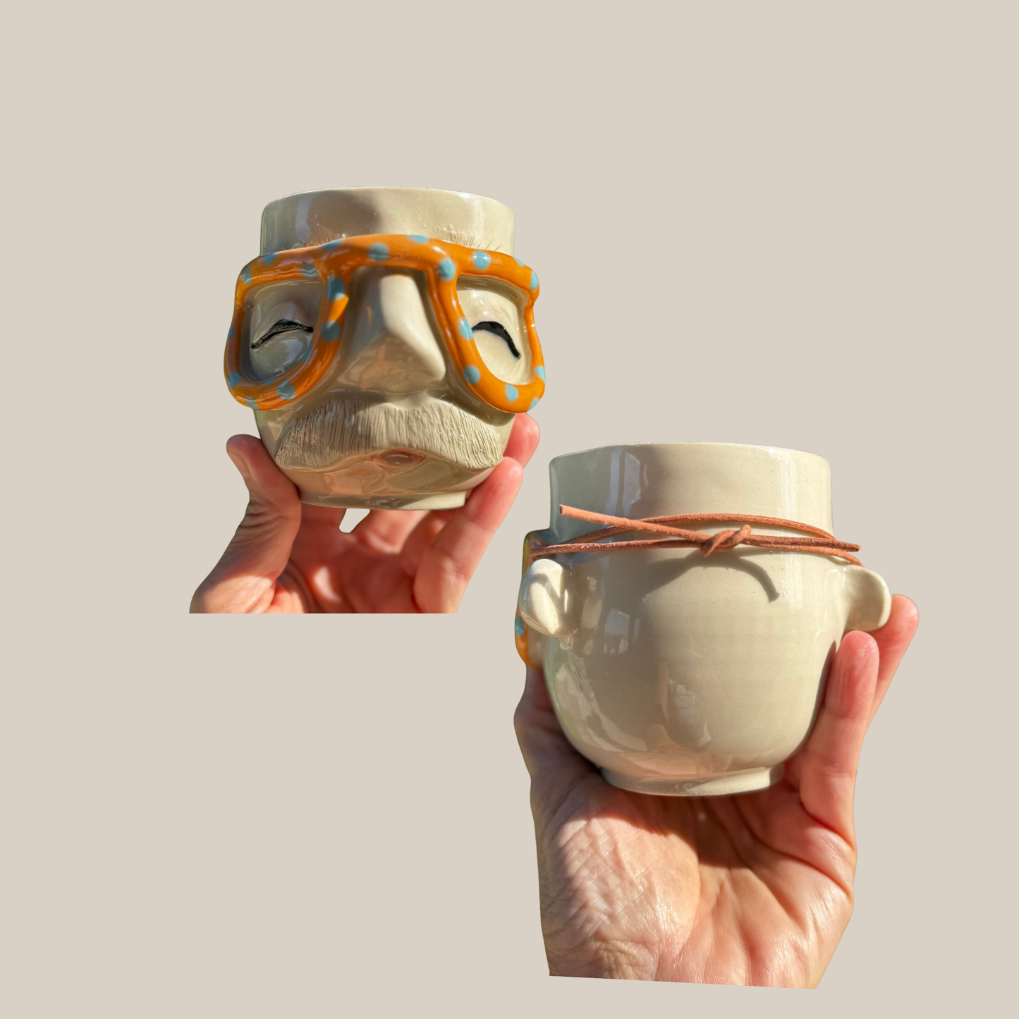 Kiki Moustache kop 187- Orange brille