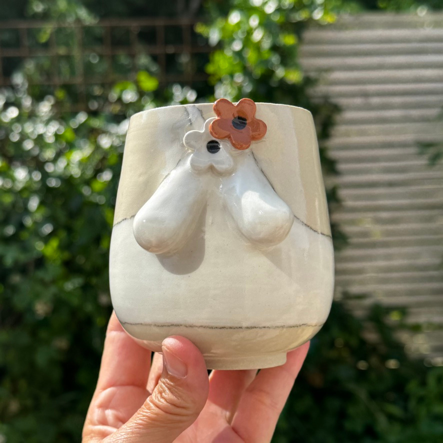 PAR 11- HR & FRU kropkopper i hvid og terracotta.