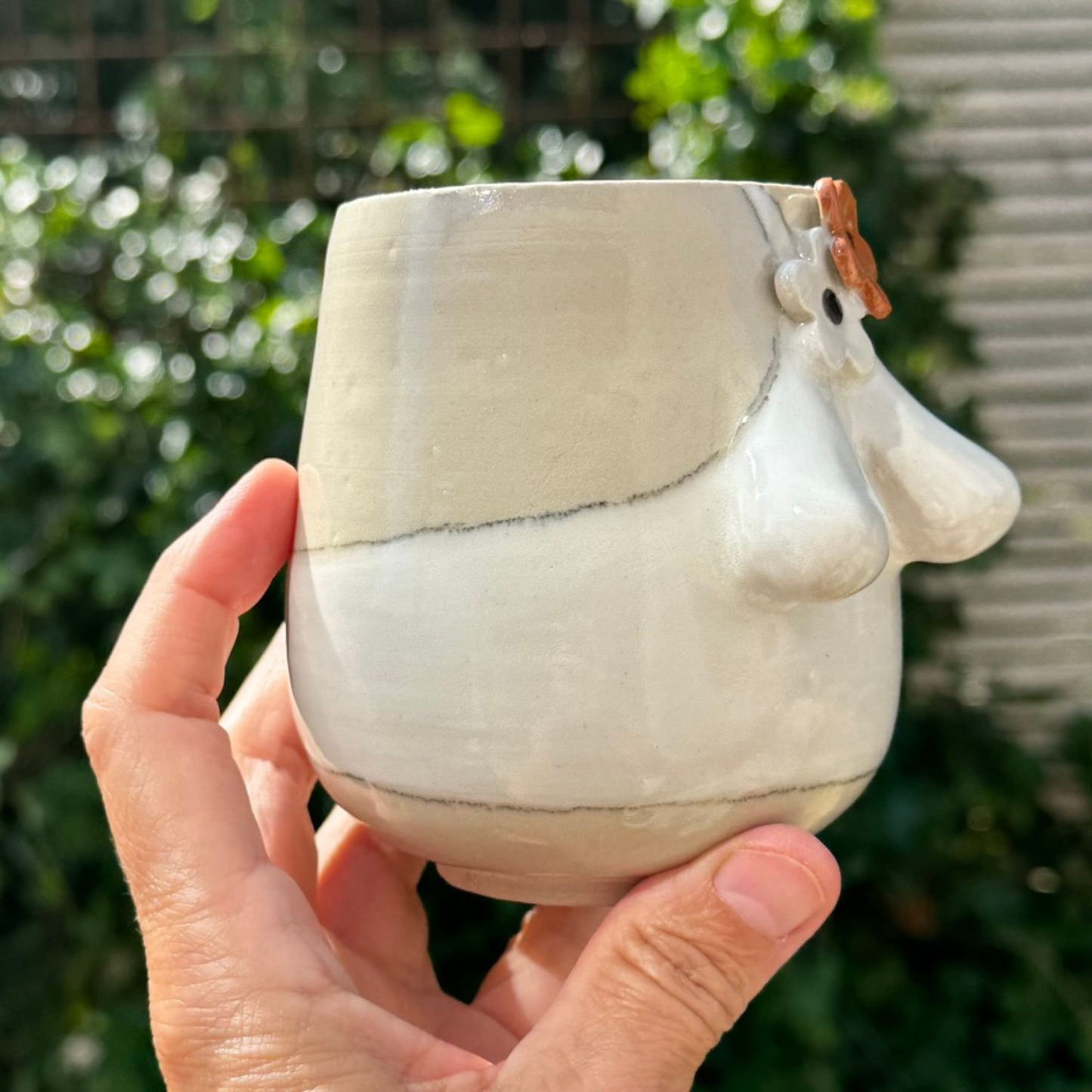PAR 11- HR & FRU kropkopper i hvid og terracotta.