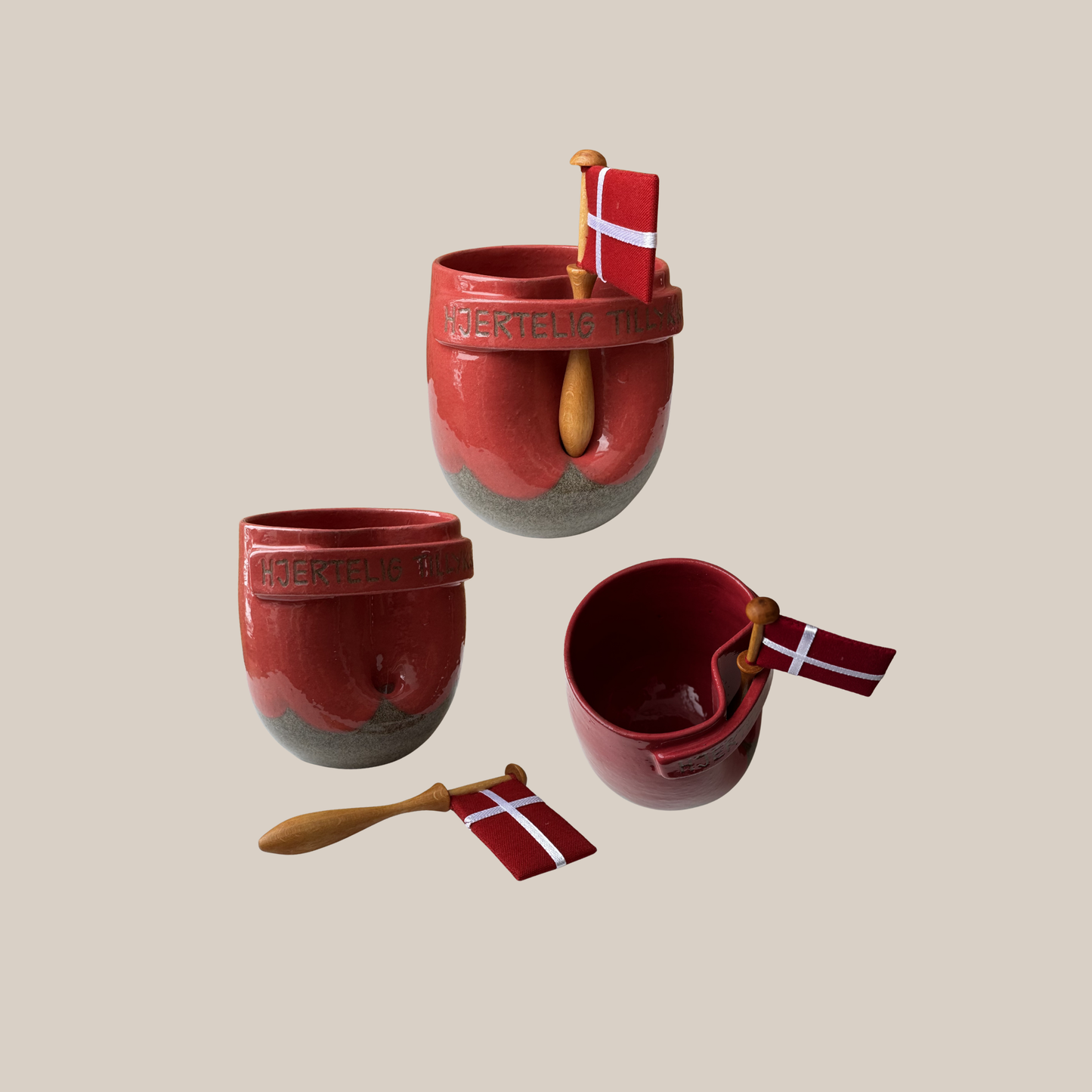 Rød med tekst nummer 1